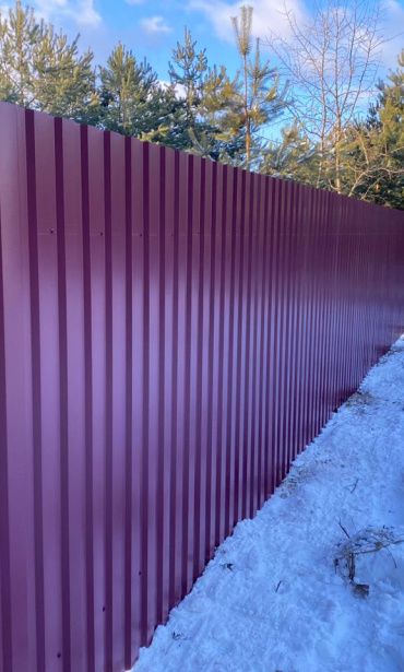 Фото забора из профнастила, Перемышльский р-н, д. Голодское